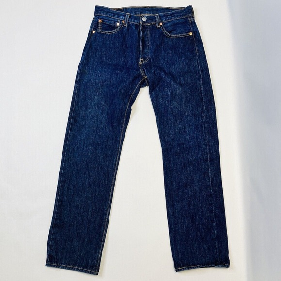 Levis 501 0115 Jeans Dark Rigid Denim Men’s 32x32 Y2K Button Fly - Picture 12 of 12